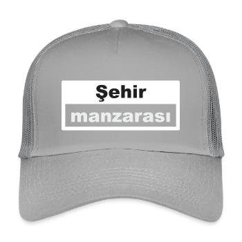 Paysage urbain Typographie Turc - Casquette trucker enfant - gris clair - Devant