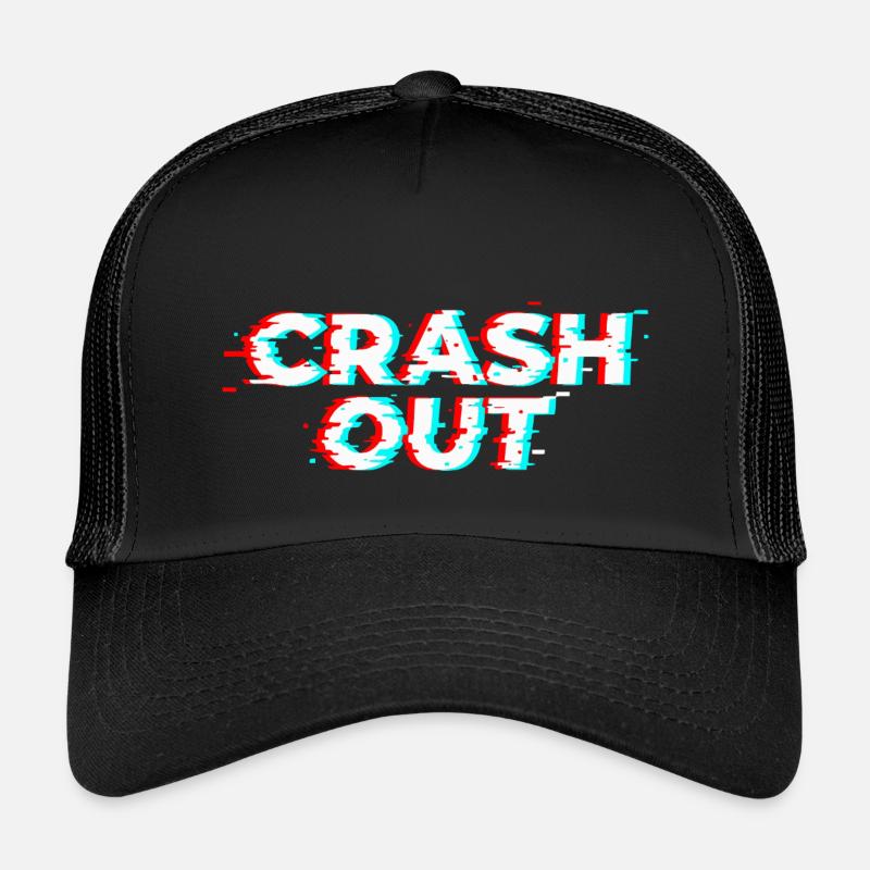 Crash Out – Glitch-Stil weiß-rot-cyan Kinder Trucker-Cap