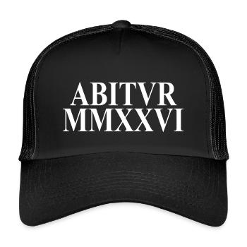 Abi 2026 - Abitur - Römische Ziffern - Latein - Kinder Trucker-Cap - Schwarz/Schwarz - Vorne