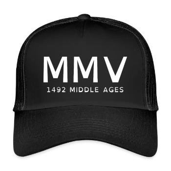 2005_LINE_white - Kids’ Trucker Cap - black/black - Front