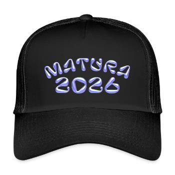 Matura 2026 Neon Blue - Kids’ Trucker Cap - black/black - Front