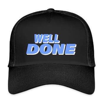 WELL DONE - Kids’ Trucker Cap - black/black - Front