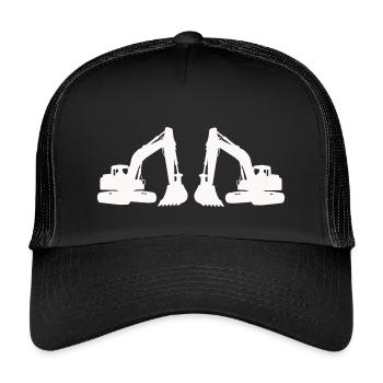 Silhouette de double excavatrice - Casquette trucker enfant - noir/noir - Devant