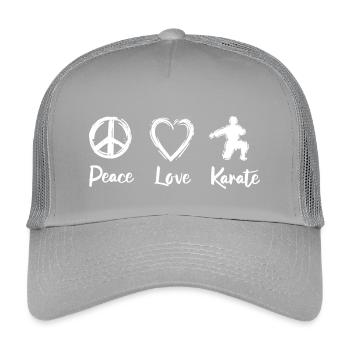 Peace Love Karate - Kids’ Trucker Cap - light grey - Front