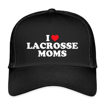 J’adore les mamans de lacrosse - Casquette trucker enfant - noir/noir - Devant