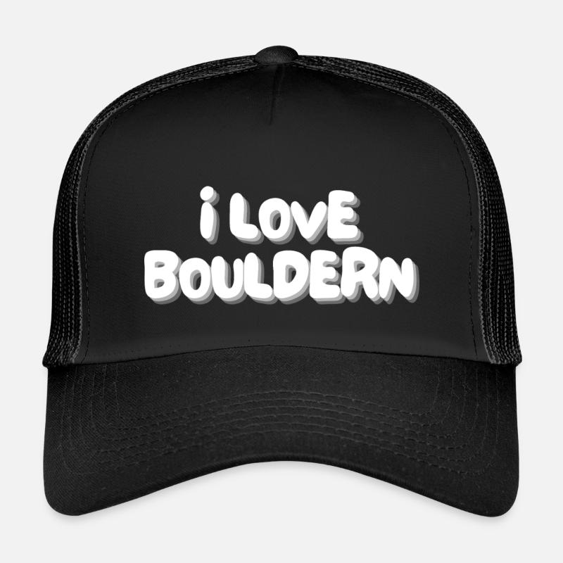 Ich liebe Bouldern - Kinder Trucker-Cap - Schwarz/Schwarz
