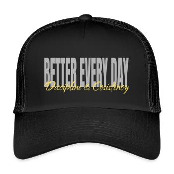 ALPHA DIVISION - Better every day- Gym Apparel - Kids’ Trucker Cap - black/black - Front