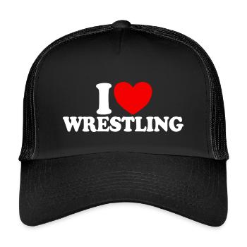 Ich liebe Wrestling - Kinder Trucker-Cap - Schwarz/Schwarz - Vorne