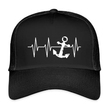 symbole d’impulsion d’ancre capitaines de navires de mer - Casquette trucker enfant - noir/noir - Devant