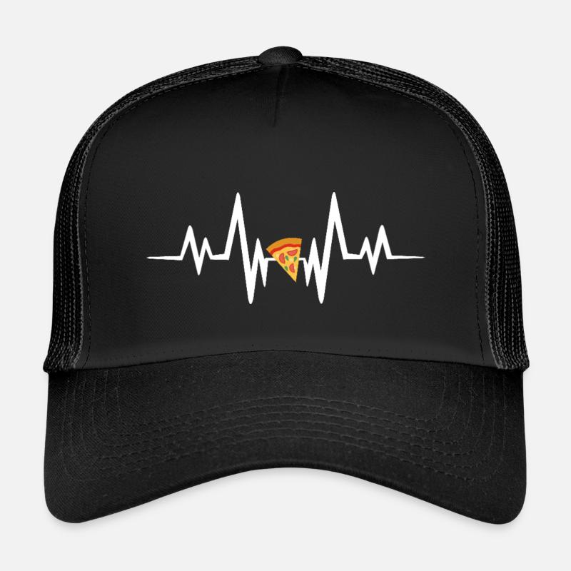 Pizza heartbeat - Kinder Trucker-Cap - Schwarz/Schwarz