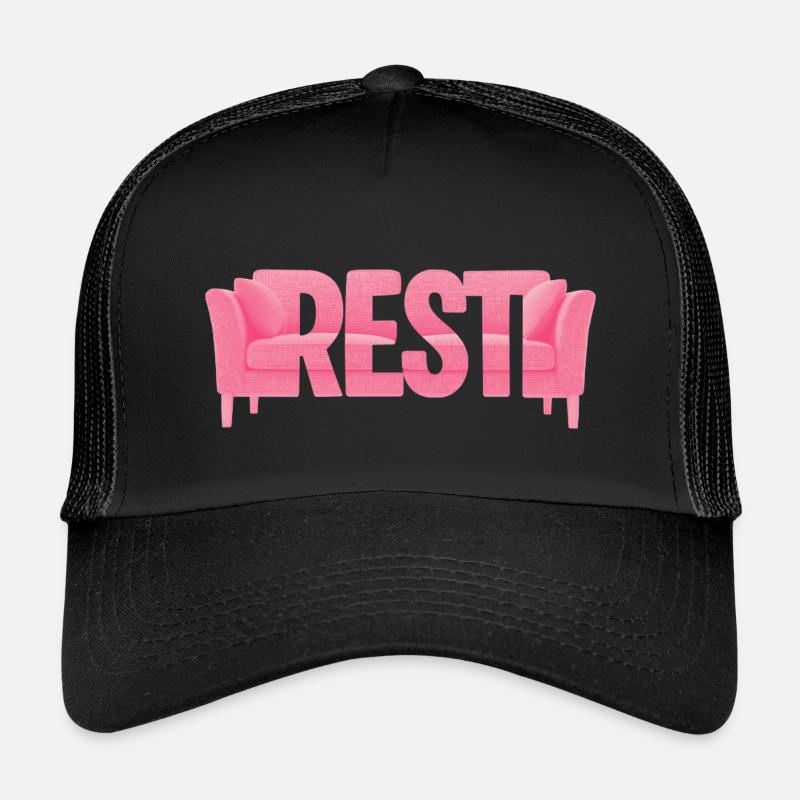 Rest Typografie Sofa Rosa Design Kinder Trucker-Cap