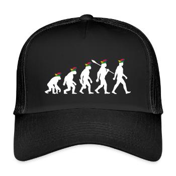 Homo Carnival | Évolution des Fous, Engraissé - Casquette trucker enfant - noir/noir - Devant