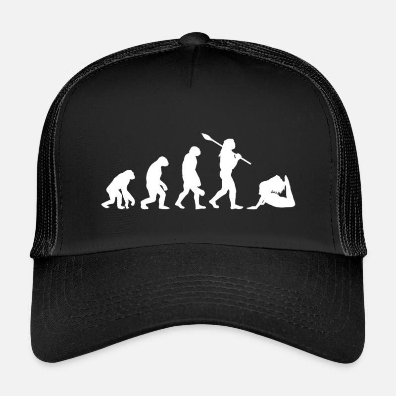 Evolution des Yoga Lustiges Namaste-Yoga-Geschenk - Kinder Trucker-Cap - Schwarz/Schwarz