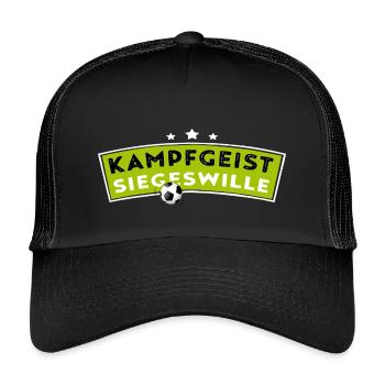 Fighting spirit - The will to win - Football - Kids’ Trucker Cap - black/black - Front