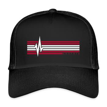 Heartbeat Austria ECG Austria Austrians - Kids’ Trucker Cap - black/black - Front