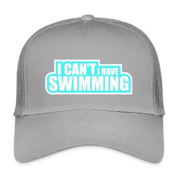 I Can't I Have Swimming Lustig Schwimmer Ausrede - Kinder Trucker-Cap - Hellgrau - Vorne