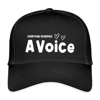 Everyone Deserves A Voice SLP Speech Language - Kids’ Trucker Cap - black/black - Front