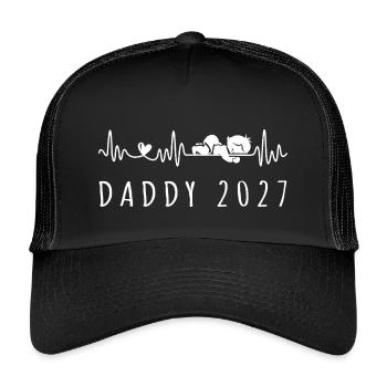Annonce de bébé Heartbeat 2027 Grossesse - Casquette trucker enfant - noir/noir - Devant