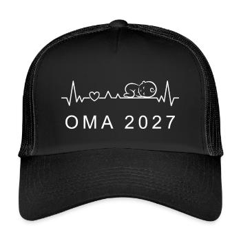 Annonce de grossesse sur le battement de cœur de grand-mère 2027 - Casquette trucker enfant - noir/noir - Devant