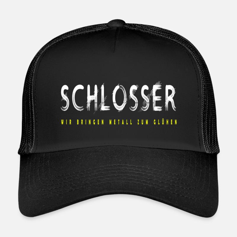 Schlosser Handwerker Design - Kinder Trucker-Cap - Schwarz/Schwarz