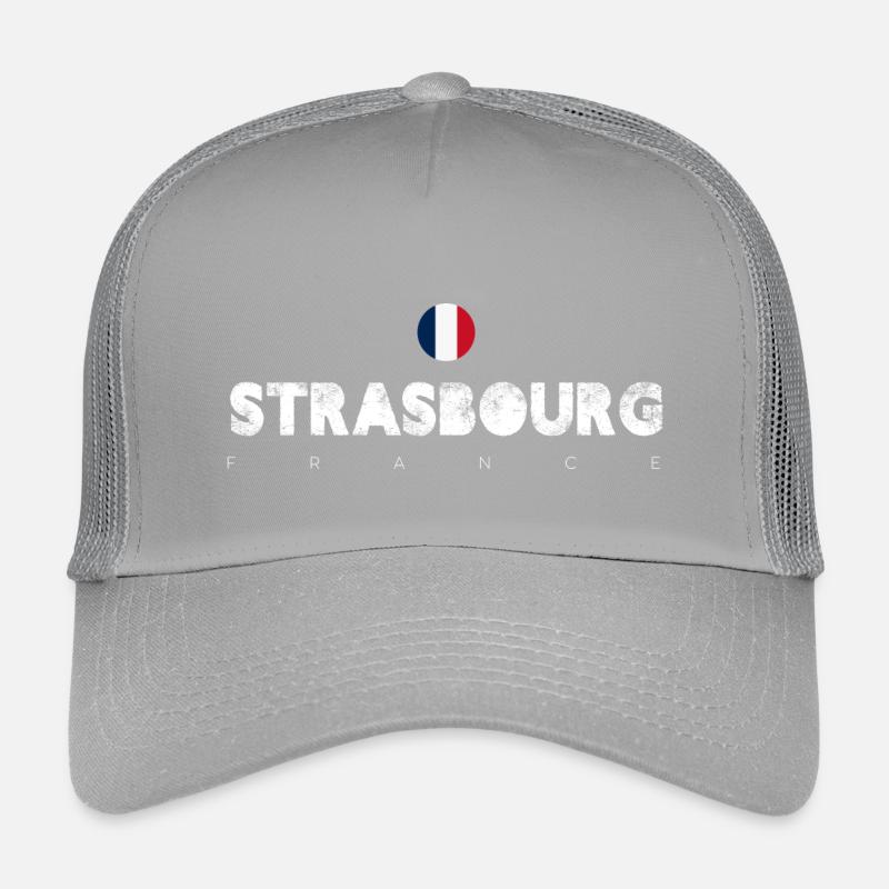 Strasbourg Distressed Flag Typography Kids’ Trucker Cap