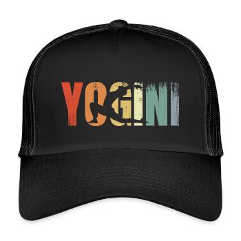 Yogini Vintage Look - Kinder Trucker-Cap - Schwarz/Schwarz - Vorne