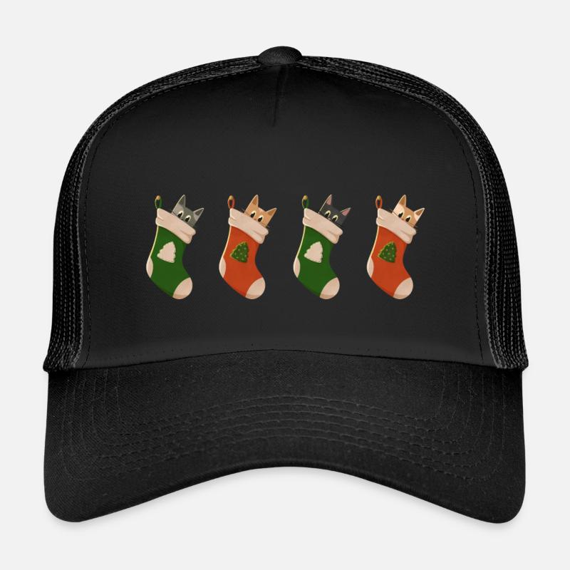 Chats en bottes pour Noël Casquette trucker enfant