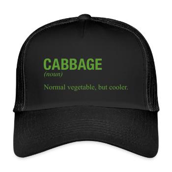 CABBAGE - Kinder Trucker-Cap - Schwarz/Schwarz - Vorne