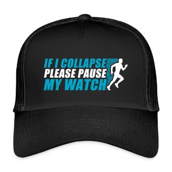 Si je m’effondre drôle course à pied coureur de jogging - Casquette trucker enfant - noir/noir - Devant