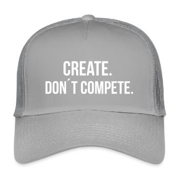 CREATE. DON ́T COMPETE. | Greyline Official - Kids’ Trucker Cap - light grey - Front