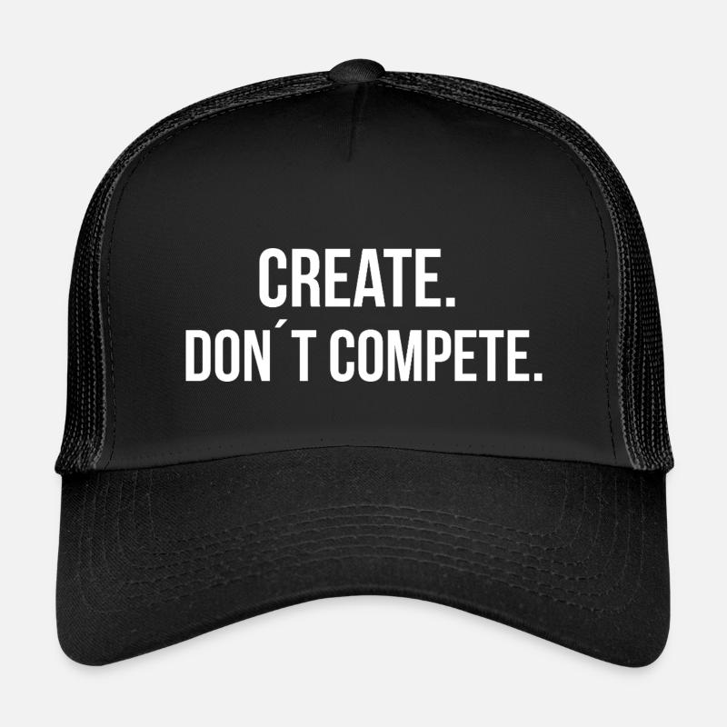 CREATE. DON´T COMPETE. | Greyline Official - Kinder Trucker-Cap - Schwarz/Schwarz