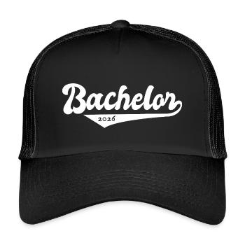 Bachelor 2026 Abschluss Promotion Sponsion - Kinder Trucker-Cap - Schwarz/Schwarz - Vorne
