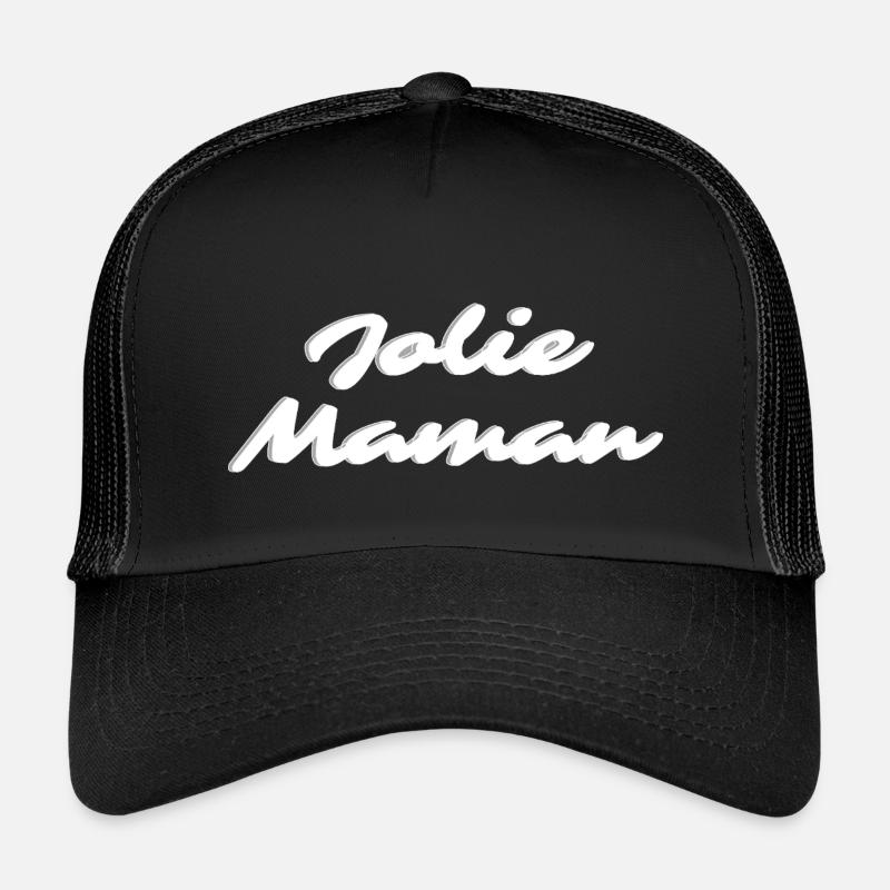 Hübsche weiße Mutter - Kinder Trucker-Cap - Schwarz/Schwarz