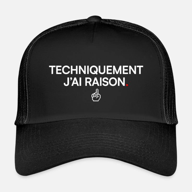 TECHNISCH GESEHEN HABE ICH RECHT. | Humor - Kinder Trucker-Cap - Schwarz/Schwarz
