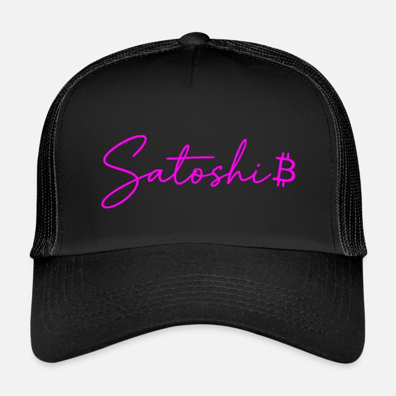 Satoshi Neon Schriftzug Bitcoin Script Pink Kinder Trucker-Cap