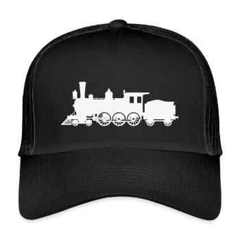 Steam locomotive silhouette - Kids’ Trucker Cap - black/black - Front