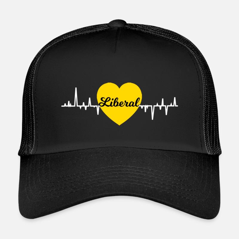 Liberales Herz - Kinder Trucker-Cap - Schwarz/Schwarz
