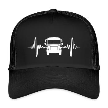 Bus Herzlinie - Kinder Trucker-Cap - Schwarz/Schwarz - Vorne