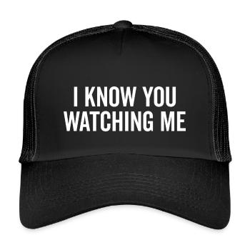 Ich weiß, dass du mich beobachtest - Kinder Trucker-Cap - Schwarz/Schwarz - Vorne