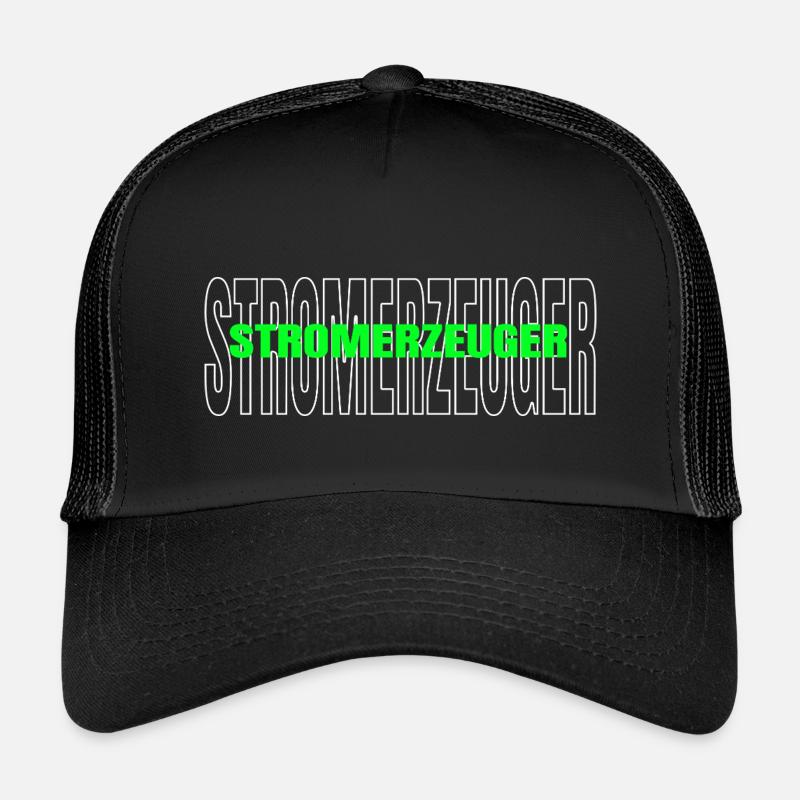 Stromerzeuger Nachhaltige Stromerzeugung - Kinder Trucker-Cap - Schwarz/Schwarz