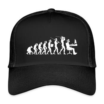 Evolution of the Gamer – Humorous Gaming Motif - Kids’ Trucker Cap - black/black - Front