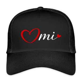 Herzschrift Omi . Oma - Kinder Trucker-Cap - Schwarz/Schwarz - Vorne