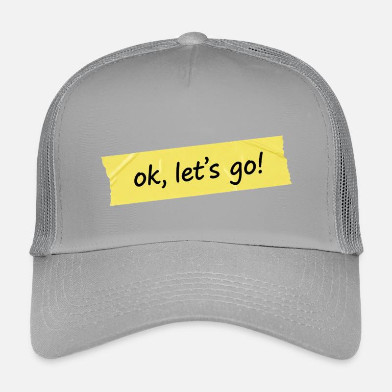Ok, allons-y ! Conception du ruban jaune Casquette trucker enfant