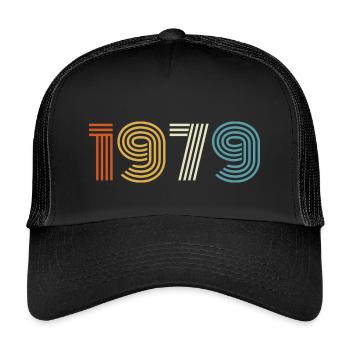1979 Geschenk 1979 Jahrgang 1979 - Kinder Trucker-Cap - Schwarz/Schwarz - Vorne