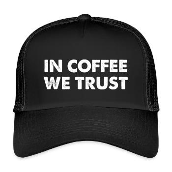 In Coffee We Trust - Kids’ Trucker Cap - black/black - Front