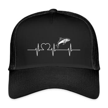 Lachse Lachs - Kinder Trucker-Cap - Schwarz/Schwarz - Vorne