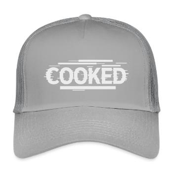 Cooked - Self-Ironic Font - Kids’ Trucker Cap - light grey - Front