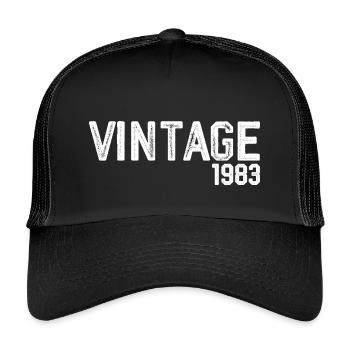 Jahrgang 1983 - Kinder Trucker-Cap - Schwarz/Schwarz - Vorne
