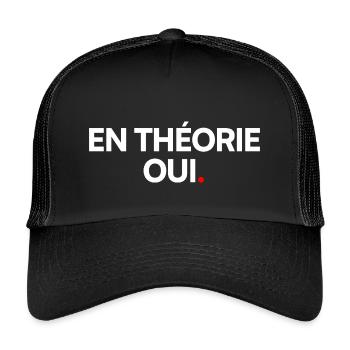 En théorie... - Casquette trucker enfant - noir/noir - Devant