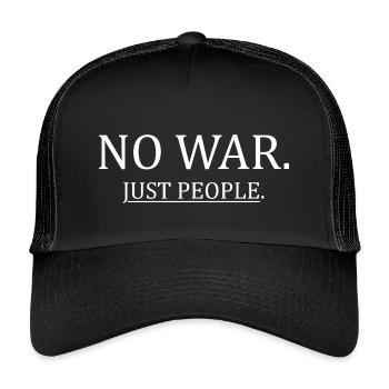 Pas de guerre, juste des gens Déclaration de paix minimaliste - Casquette trucker enfant - noir/noir - Devant